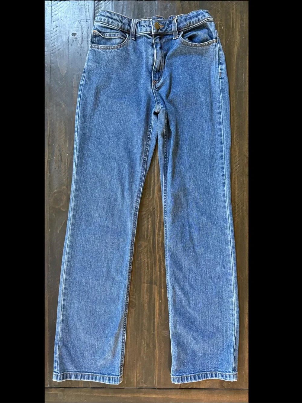 Carhartt Boys Blue Denim Jeans Adjustable Waist Size 14 Straight Leg